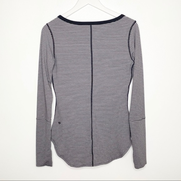 Lululemon Stiped Awesoma V-Neck Henley Top - Picture 3 of 6